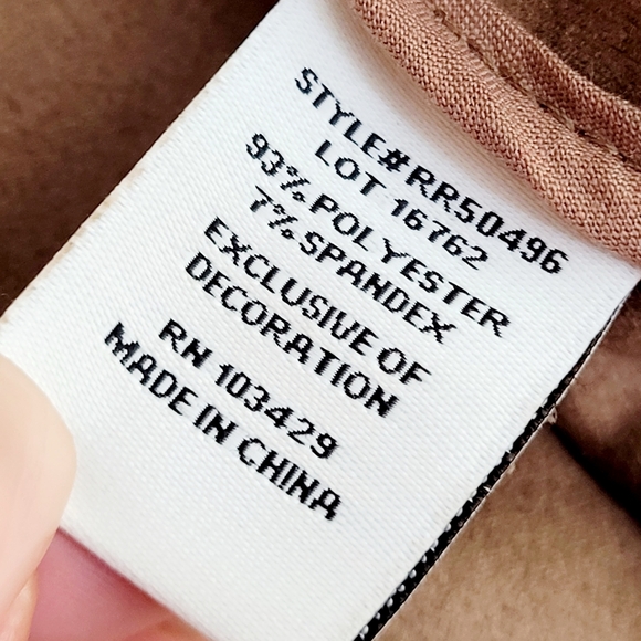 NWT EVEREVE Romy Jacket Faux Suede Cropped Chestnut Brown Medium NEW - Picture 9 of 12